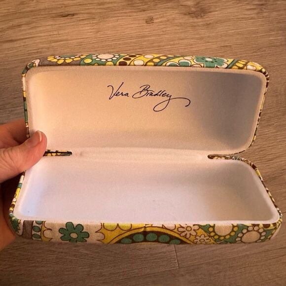 Vera Bradley Lemon Parfait Pattern Hard Rectangular Eye Glasses Case Clam Shell - Picture 8 of 10